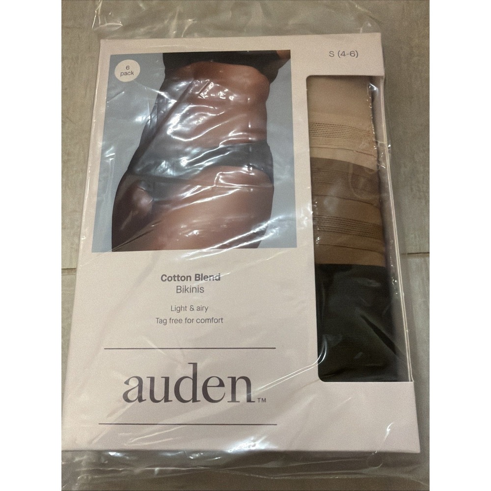 Auden Women's Cotton Blend Briefs Tag free Size Small Sz S (4-6) 6 Pack New